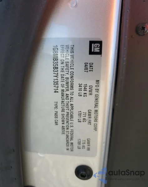 2007 Saturn Sky from USA, damaged, VIN 1G8MB35B37Y135714